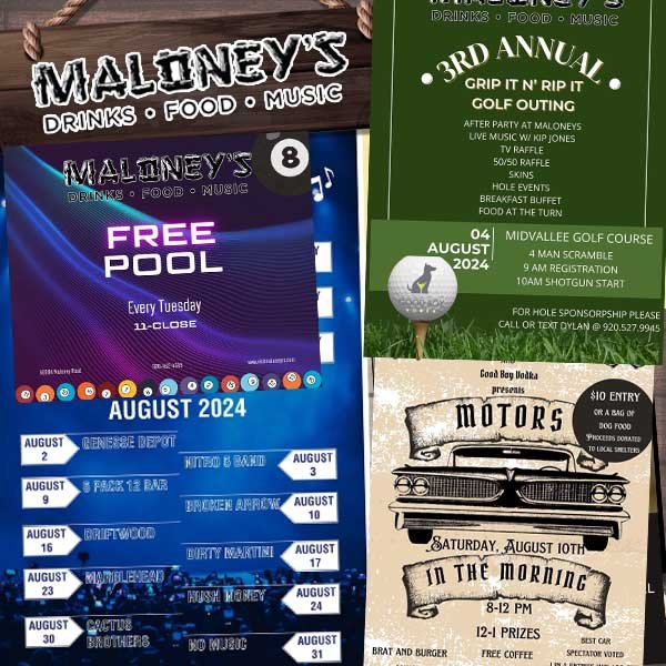 Maloneys Sports Pub Specials in Kaukauna Wi