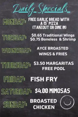 Wouters’ Sports Bar & Grill Specials